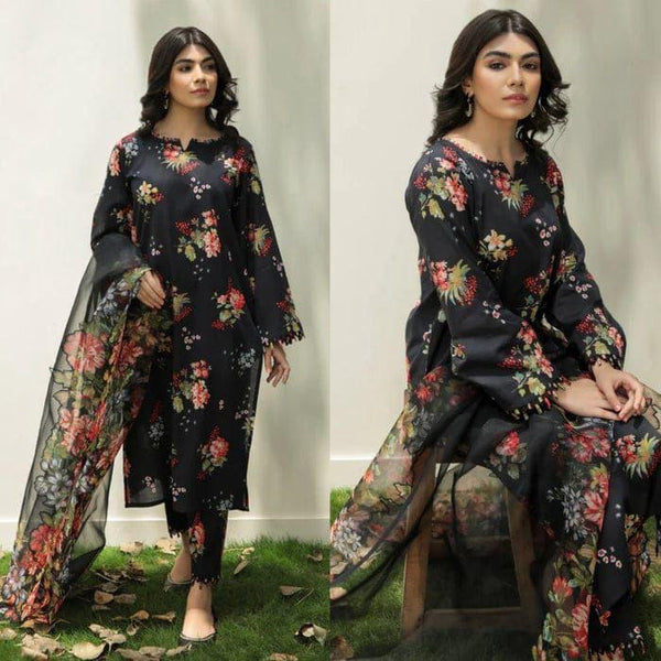 3 pcs unstitched digital print suit