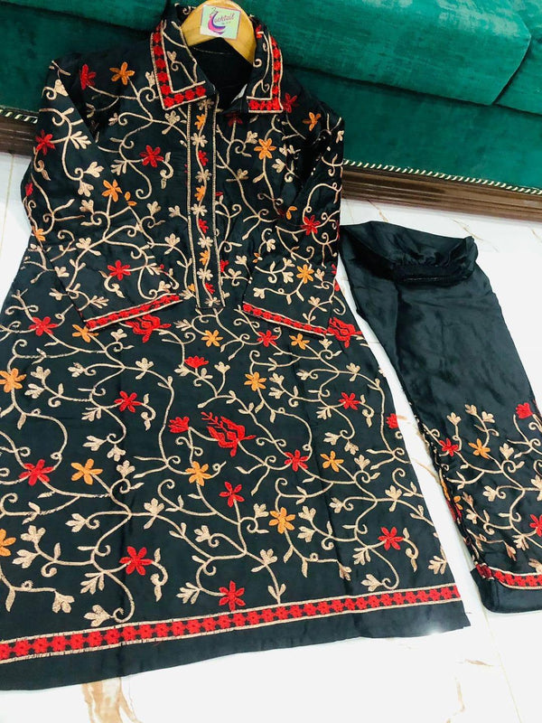 Silk Embroidered Suit