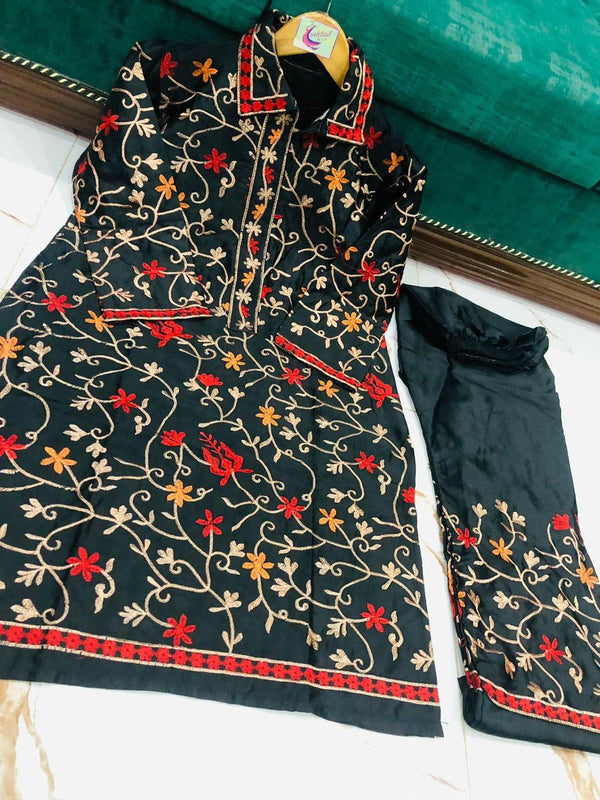 Silk Embroidered Suit