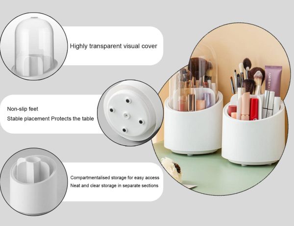 Brush Container Makeup Brush Holder Dust-proof Rotating