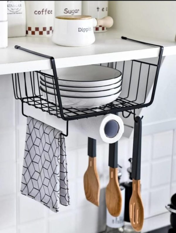 Tissue Holder, Plates Organizer, Cups Holder, Towel Holder  Under The Shelf