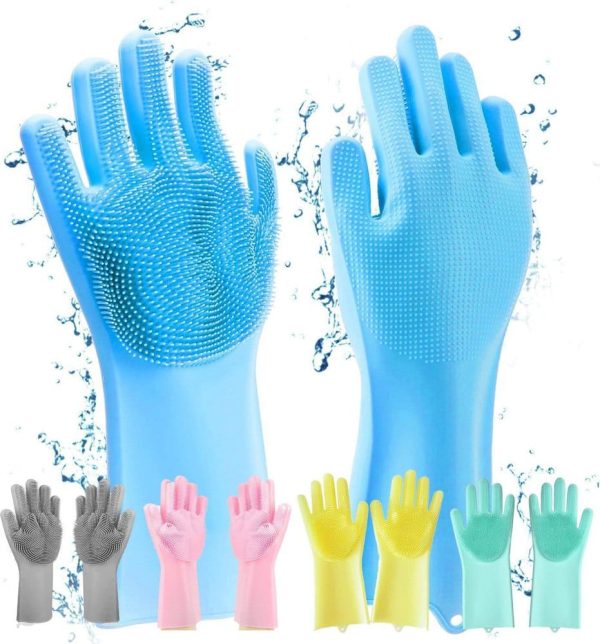 Pair Of Silicone Washing  Gloves