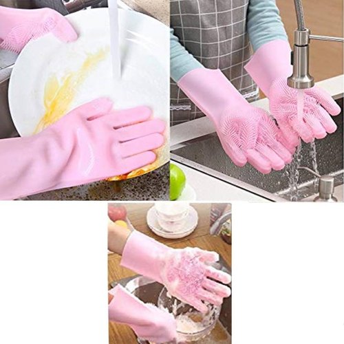 Pair Of Silicone Washing  Gloves